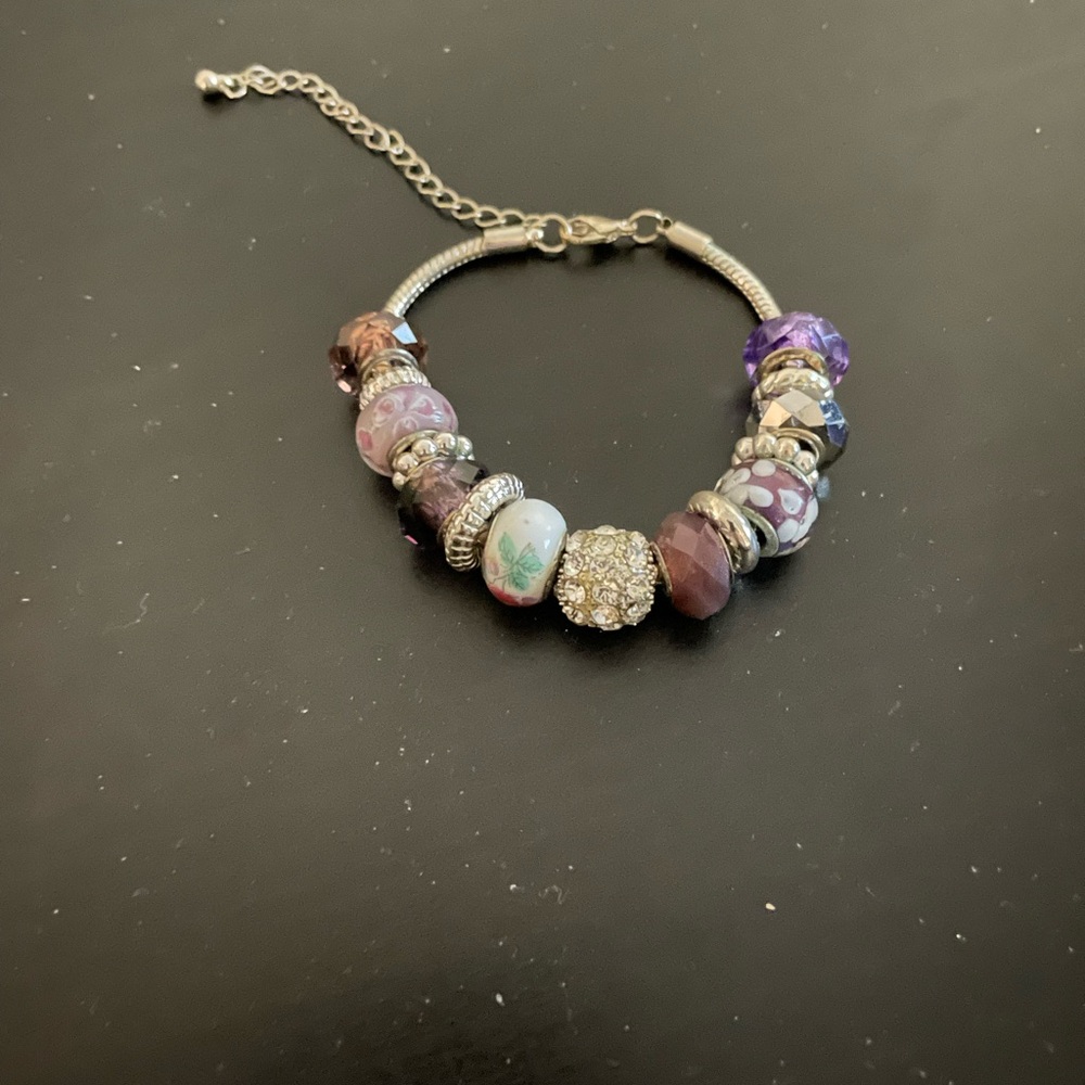 Beautiful Silver tone Beaded bracelet